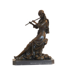 Музыкальный Декор Латунь Статуя Классический Леди Бронзовая Скульптура Резьба Т-989